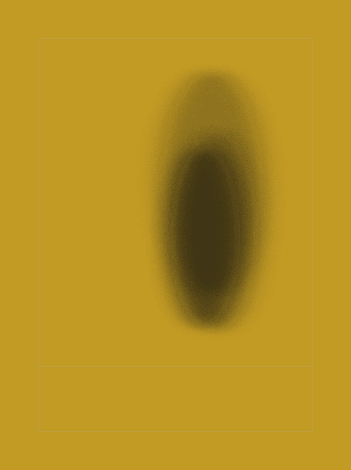 Right panel: a figure mirroring the left, turned away, on a flat mustard ground.